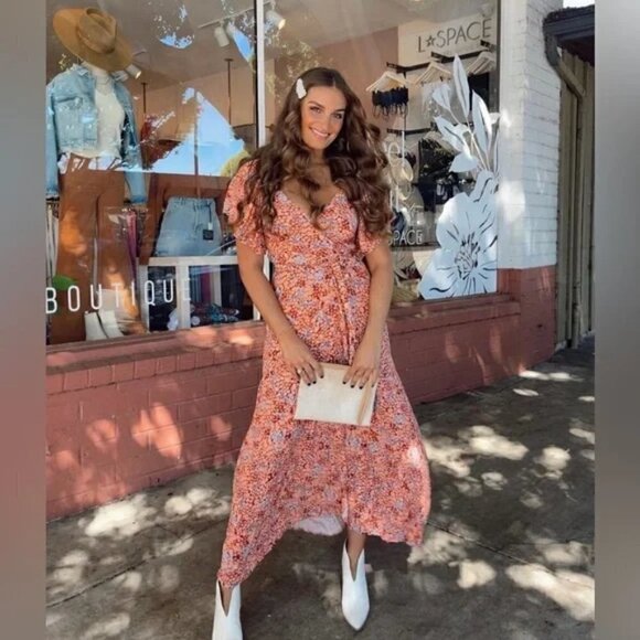 New L*Space Panama Lilly Of The Valley Wrap Maxi Dress/Swim Cover-Up NWT Medium - Picture 9 of 17